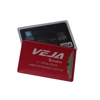 Porta cartão unitário (crédito / banco) confeccionado em PVC