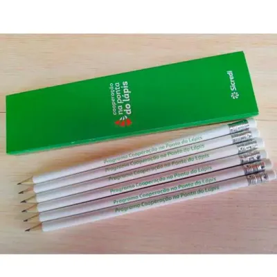 Kit 6 Lápis com Borracha ideal para inclusão de frases motivadoras 