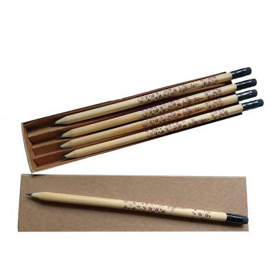 Kit 4 Lápis madeira natural personalizado 