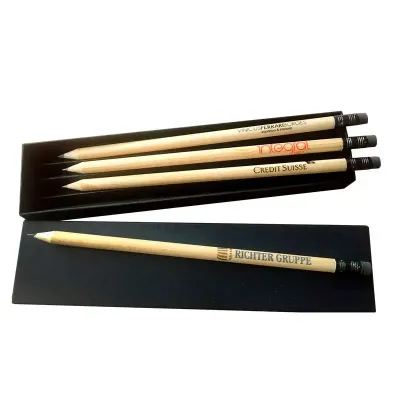 Kit 4 Lápis com borracha Madeira Reflorestada