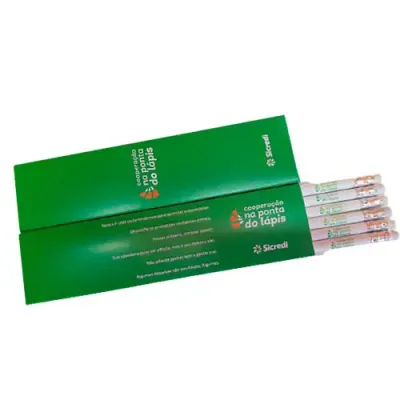Kit 6 Lápis com Borracha madeira reflorestada 