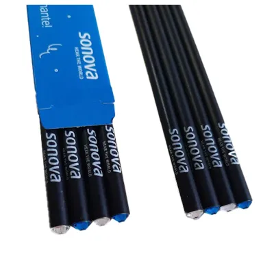 Kit 4 EcoLápis Madeira Preta com 2 Cristais