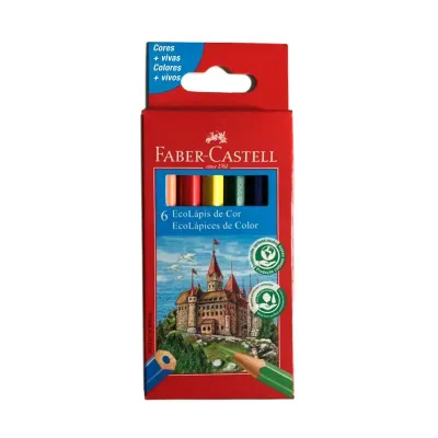 Kit mini lápis de cor - 6 unidades