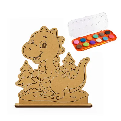 Display com estojo, pincel e tinta guache