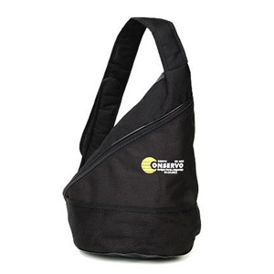 Mochila em poliéster, com alça transversal e impressão em silk.