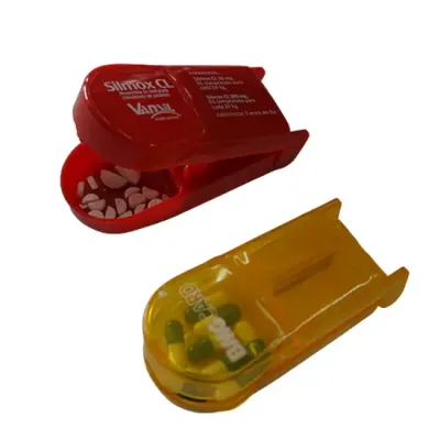 Cortador de comprimidos - vermelho e amarelo