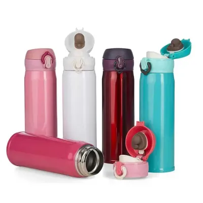 Garrafa térmica de 400ml de inox colorida