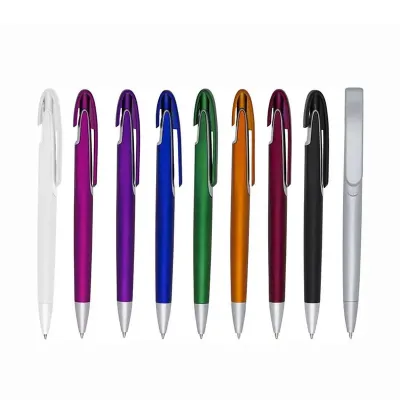 Caneta esferográfica plástica em diversas cores