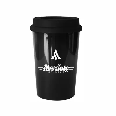 Copo preto com tampa