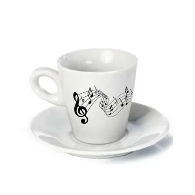 Xícara de café com pires cônica 80ml branca