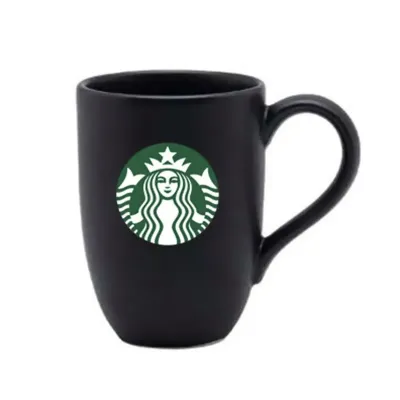 Caneca Flat 350ml Preta Acetinado Fosca DK4079