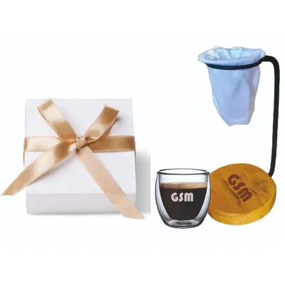 Kit Café com Coador Copo Parede Dupla