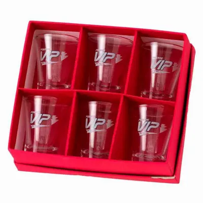 Kit Personalizado em Caixa Color Plus - Contendo 06 Copos Dose Olé - 60 ml.