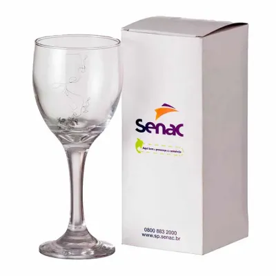 Taça de Vinho Tinto Personalizada Imperatriz - em Caixa de Papel Cartão Branco.