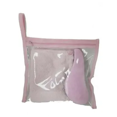 Kit rosa com escova e turbante