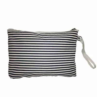NECESSAIRE LISTRAS NAVY AZUL/BRANCO COM ALÇA