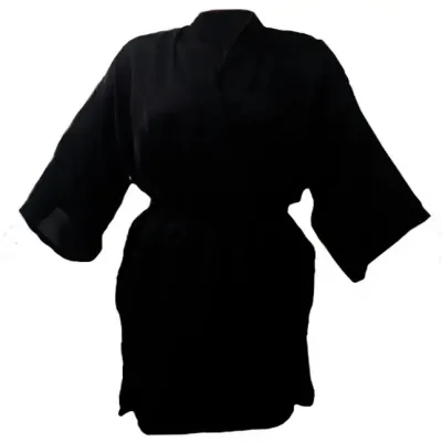 Roupão quimono preto tamanho médio.