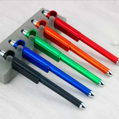 Caneta touch com suporte para celular