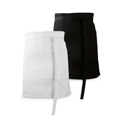 Avental de bar nas cores preto e branco