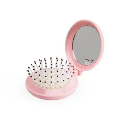 Escova com espelho - cor rosa
