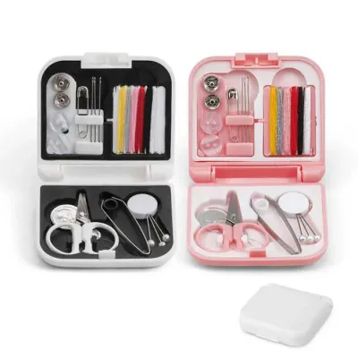 Kit Costura de viagem - branco e rosa