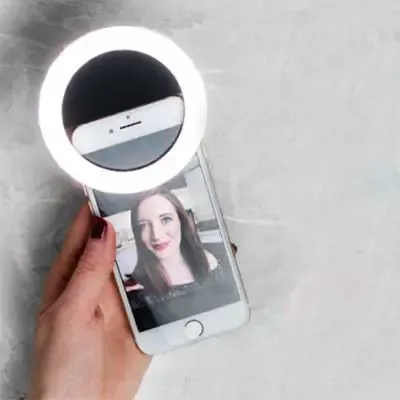 Ring light para celular com três estágios de iluminação