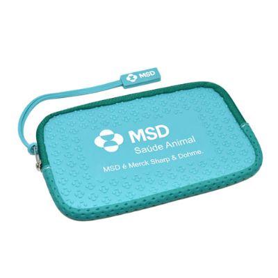 Bolsa nécessaire emborrachada com logo