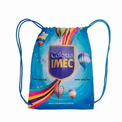 Mochila saco personalizada com impressão total em sublimação