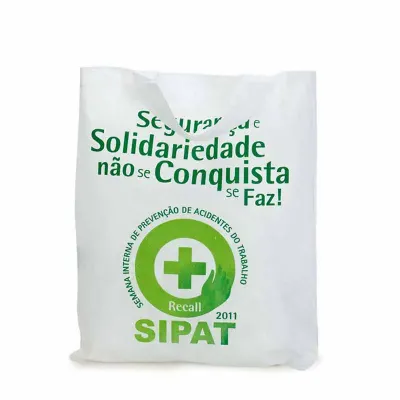 Sacola em TNT 45g e alças com overloque