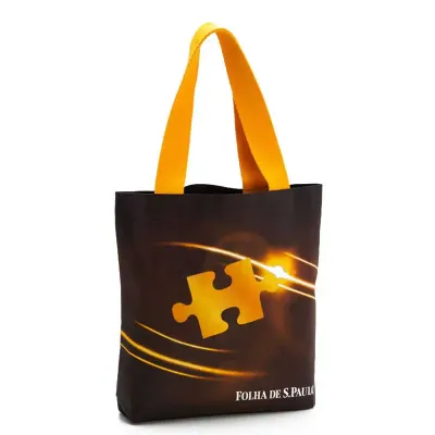 Sacola com fundo em lona colorida 