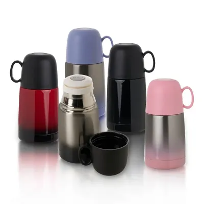 Garrafa térmica 230ml com acabamento degradê - opções de cores