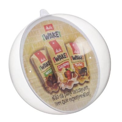 Promoball confeccionado em PVC pneumático cristal e PVC camurça interno