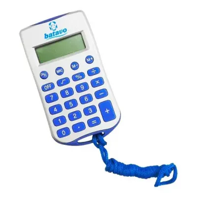 Calculadora personalizada com cordão azul