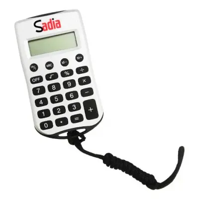 Calculadora personalizada com cordão preto