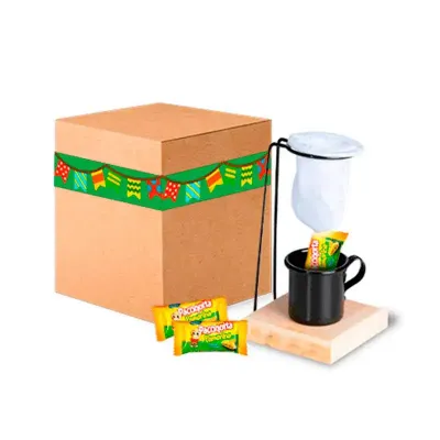Kit Festa Junina em caixa - Café com Paçoca