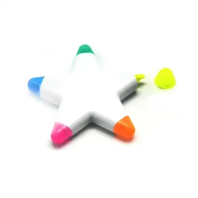 Caneta marca texto em formato de estrela com 5 cores