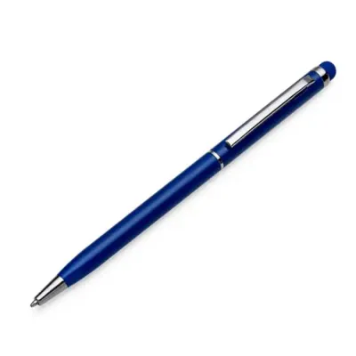 Caneta Metal Fina com Ponteira Touch e Corpo Colorido Personalizada