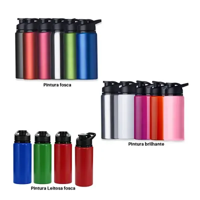 Squeeze alumínio de 600ml com pintura fosca, brilhante ou fosca leitosa