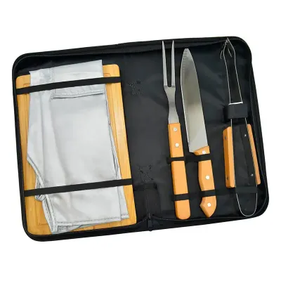 Kit churrasco com 5 pçs completo para brindes personalizados.