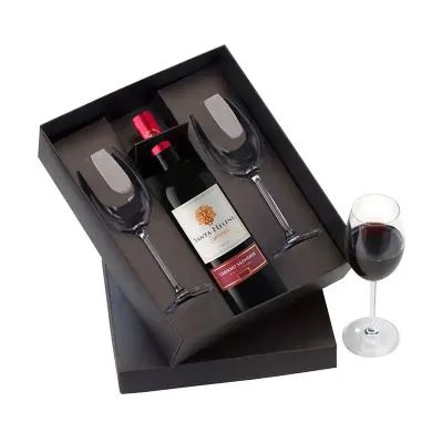 Kit vinho com 2 taças