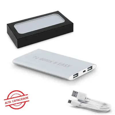 Carregador Power Bank Bateria Portátil Alumínio 8000mAh 1