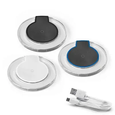 Carregador Power Bank bateria Wireless. ABS  por Indução Redondo 1
