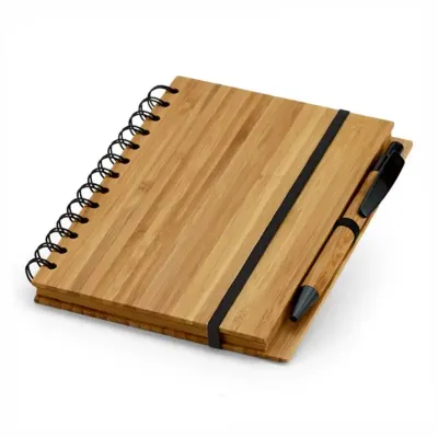 Bloco de Anotações em Bambu com Caneta 1