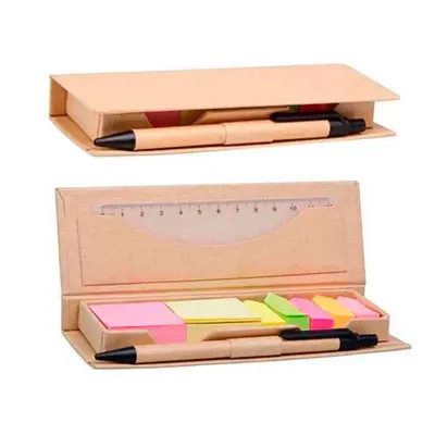 Bloco de Anotações Eco com Caneta e Régua 12cm 1