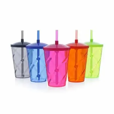Copo espiral com tampa e canudo 700 ml
