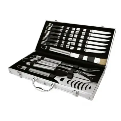 Kit churrasco com 17 peças em inox