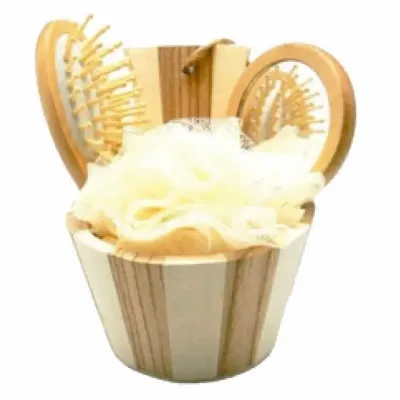 Kit Banho 4 peças. 1 balde , 1 esponja, 1 escova, 1 espelho