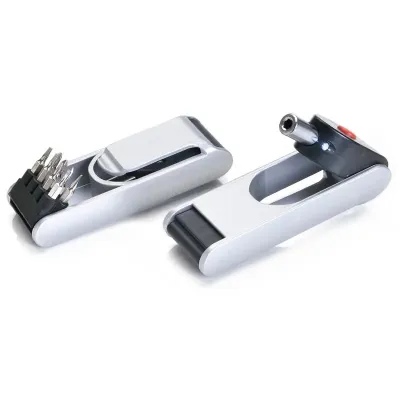 Mini kit ferramentas 8 funções com lanterna e clipe para prender no cinto