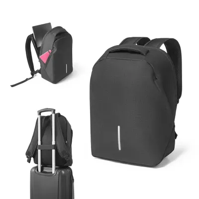 Mochila para notebook em tecido 600D ripstop, com sistema antirroubo