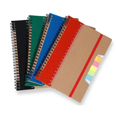 Caderneta de Anotações ecológico com autoadesivos e régua